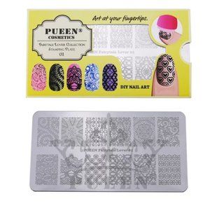 Pueen Cosmetics Stamping Plate Nail Art Kit, 01 Fairytale Lover